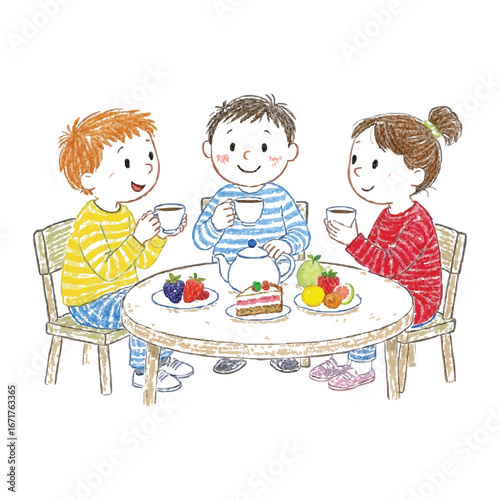 Colorful Hand-Drawn Illustrations – Fashion, Family Dining, and Cute Characters