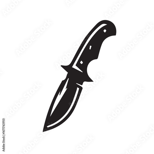 A black tactical knife with a sharp blade equipment tool weapon military design and self defense