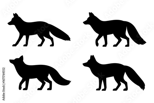 Silhouette of fox, symbol of cunning and wildness