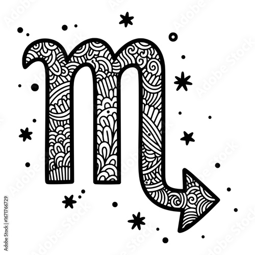 Vector Zodiac Scorpio Sign Symbol Illustration