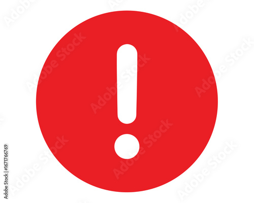 Red Exclamation Mark Inside Circle Warning Sign Alert Symbol