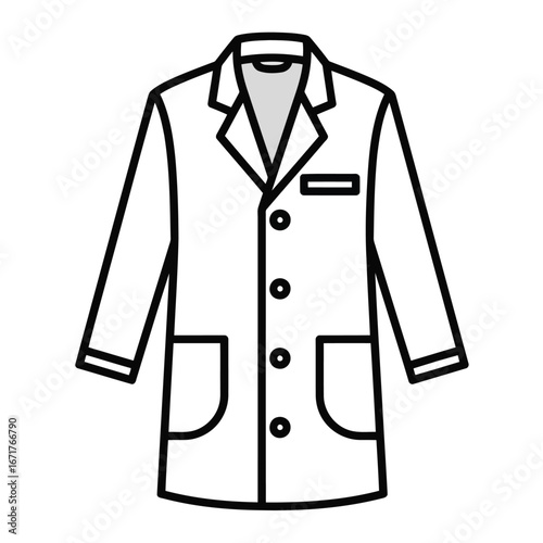 Iconic White Lab Coat Illustration for Science and Medical Professionals