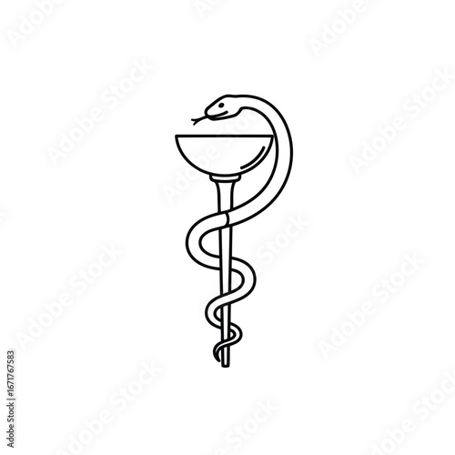 Ancient Healing Caduceus Symbol Represents Medical Arts and Wellness