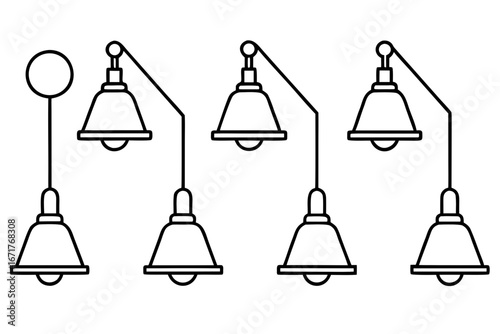 Medical Lamp Icons Collection Minimal Line Art Style