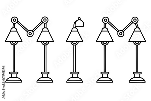 Medical Lamp Icons Collection Minimal Line Art Style