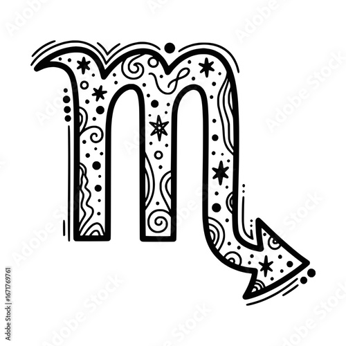 Vector Zodiac Scorpio Sign Symbol Illustration