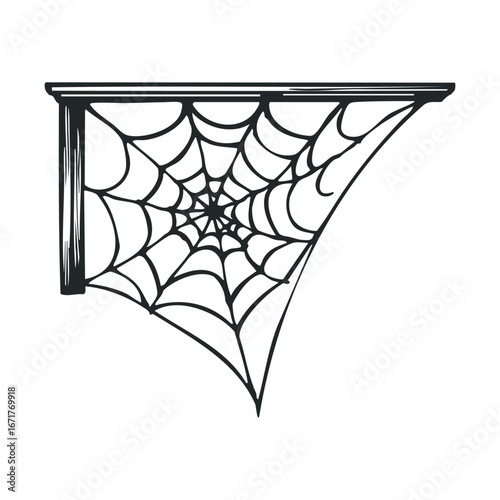 Spider web design for Halloween decoration and crafting projects. Halloween vector illustration