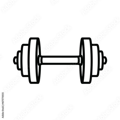Sleek Vector Dumbbell Illustration for Weightlifting, Strength Training, and Fitness Workouts