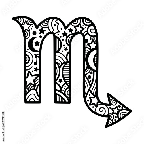 Vector Zodiac Scorpio Sign Symbol Illustration