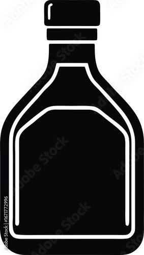 Syrup bottle vector icon.