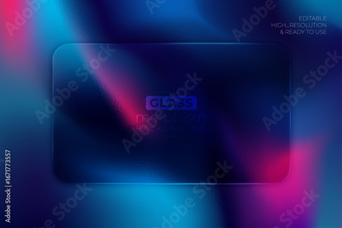 Glass morphism gradient iridescent glitter background