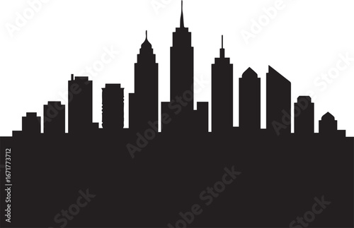 Dynamic city skyline silhouette captures modern urban energy and architectural ambition