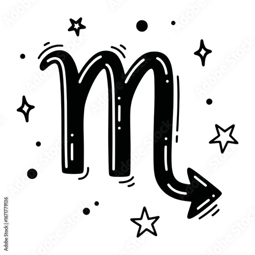 Vector Zodiac Scorpio Sign Symbol Illustration