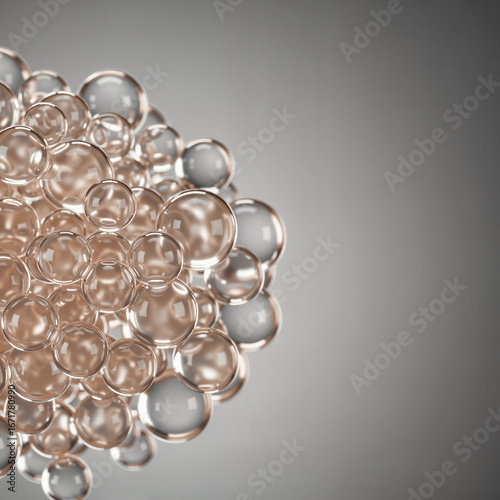 Abstract concept of oily texture, liposomal skin care product in beauty  