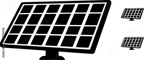 Solar panels vector icon set