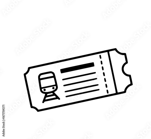 Train ticket vector icon set