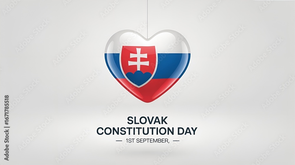 Obraz premium A clean, poster design for Slovakia Constitution Day, celebrated on 1st September.