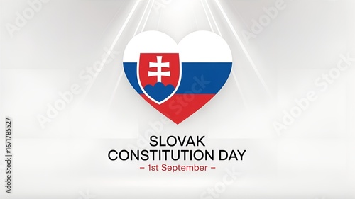 A clean, poster design for Slovakia Constitution Day, celebrated on 1st September. Free Download A clean, poster design for Slovakia Constitution Day, celebrated on 1st September. - GFXLoad