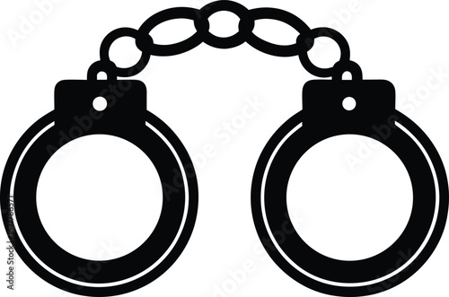 Circular handcuffs vector icon.
