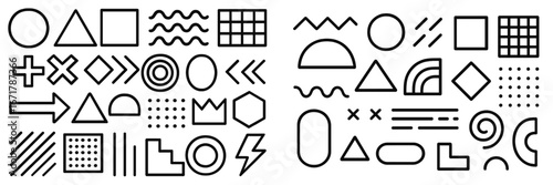 Abstract geometric shapes and patterns in black and white ideal for design projects and modern art inspiration