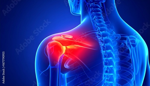 Shoulder Pain Anatomy Illustration.