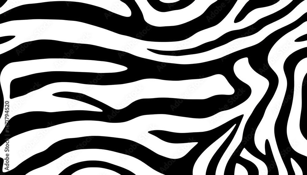 Obraz premium Bold black and white zebra stripe seamless pattern High contrast, graphic design textile print, modern, zebra stripes