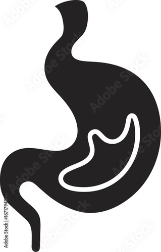 Digestion silhouette victor icon on white background
