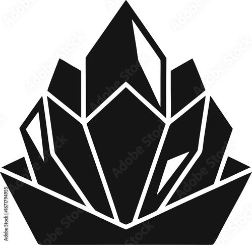 Minerals silhouette vector icon on white background 