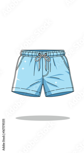 Comfortable light blue drawstring waist casual shorts for everyday wear