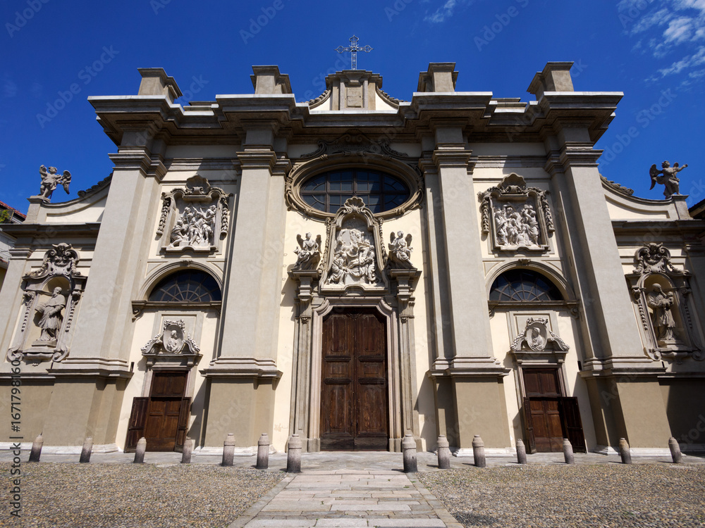 Fototapeta premium Exterior of the historic Santa Maria della Passione church in Milan, Italy