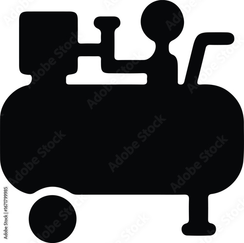 Illustrator Vector Air compressor black and white illustration silhouette