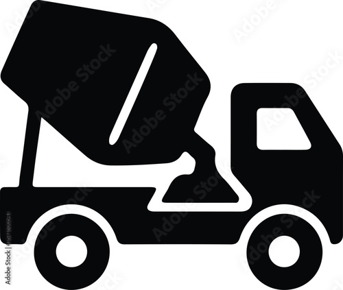 Illustrator Vector Cement truck construction machinery equipment vehicle silhouette