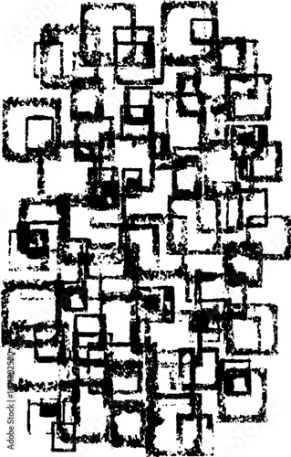 Abstract grunge black and white design featuring shattered geometric patterns