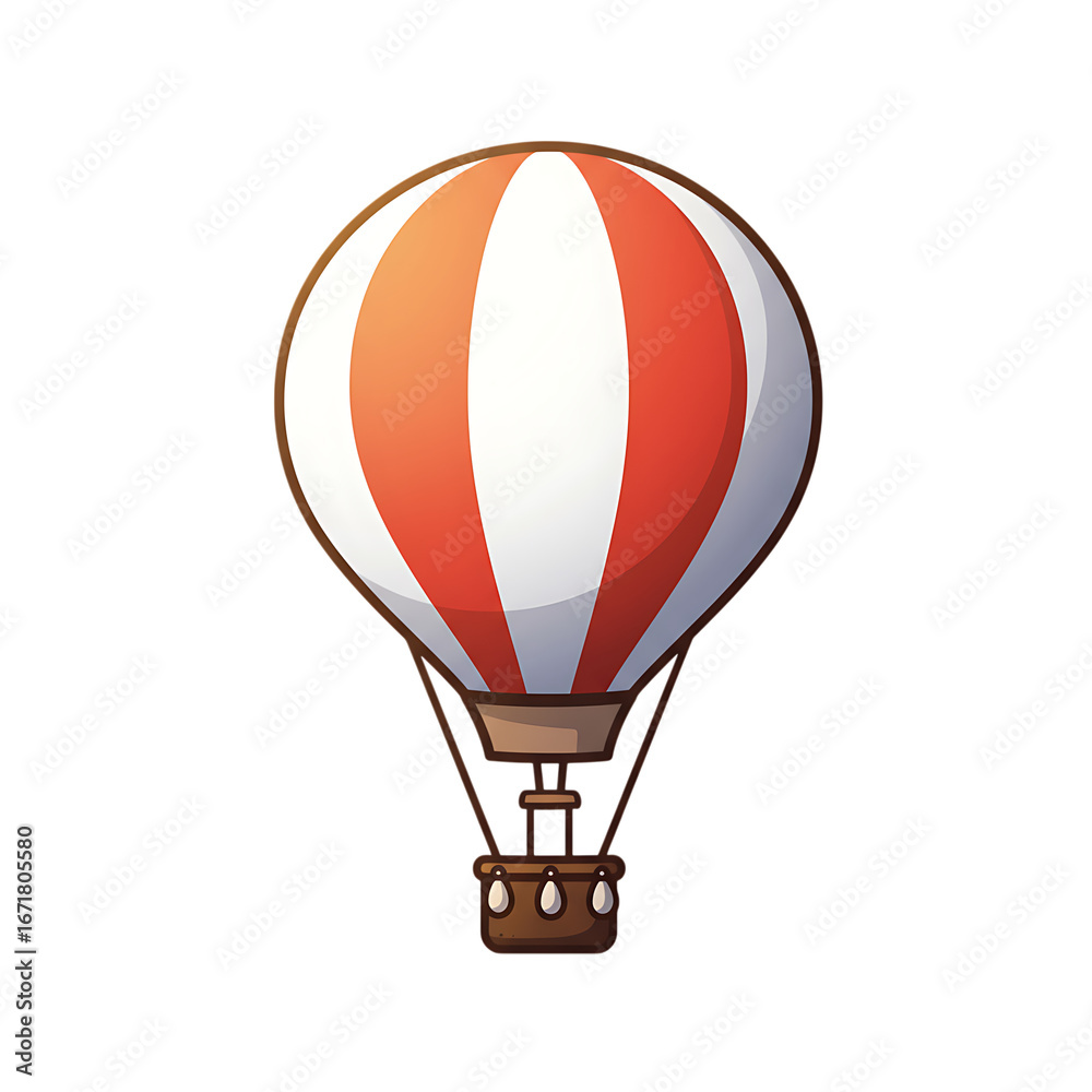 Naklejka premium Hot air balloon flying in the sky with colorful clouds