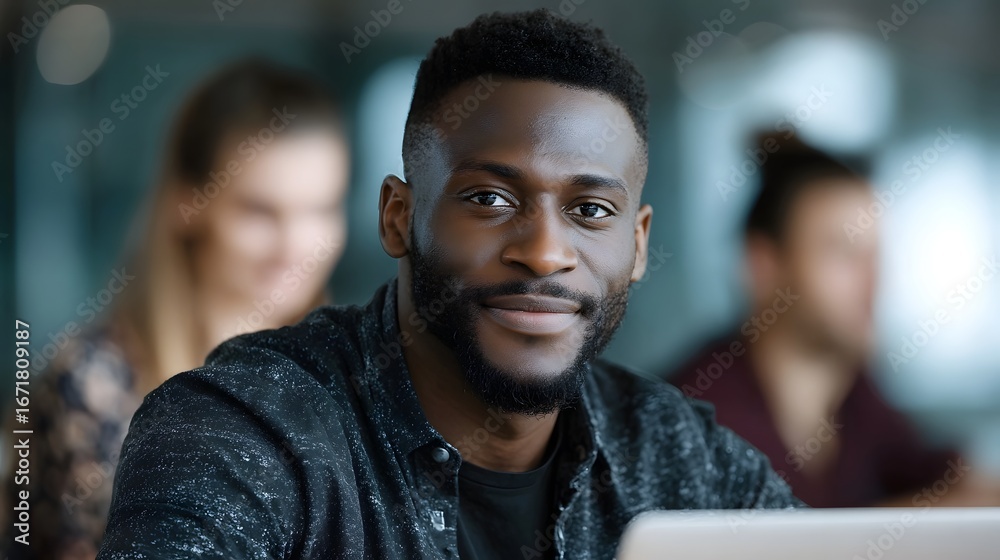 Diverse startup team working together in modern office
