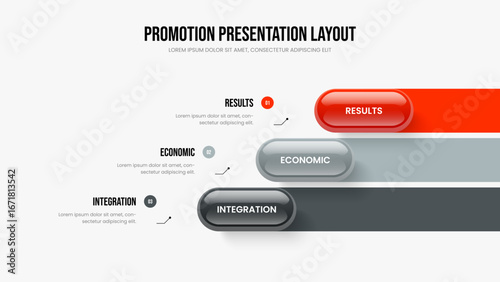 Investor Portfolio 3 Step Diagram Frame Template. Creative Strategy Slide Design Vector Illustration. Business Performance Three Element Infographic Presentation Layout.