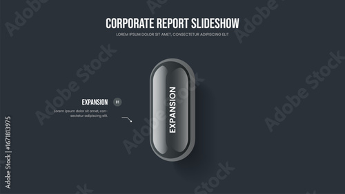 Investor Growth 1 Option Diagram Presentation Template. Advertising Plan One Element Infographic Slide Layout. Product Launch Slideshow Design Vector Illustration.