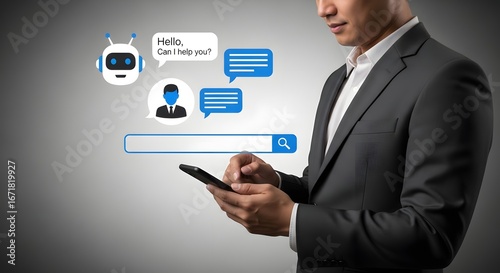 Chatbots and ai assistants for business customer service and support automation on mobile device