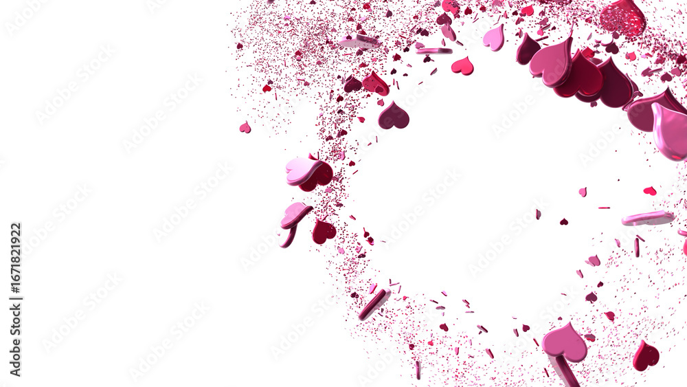 Naklejka premium realistic isolated heart confetti on the transparent background for decoration and covering. Concept of Happy Valentine's Day,