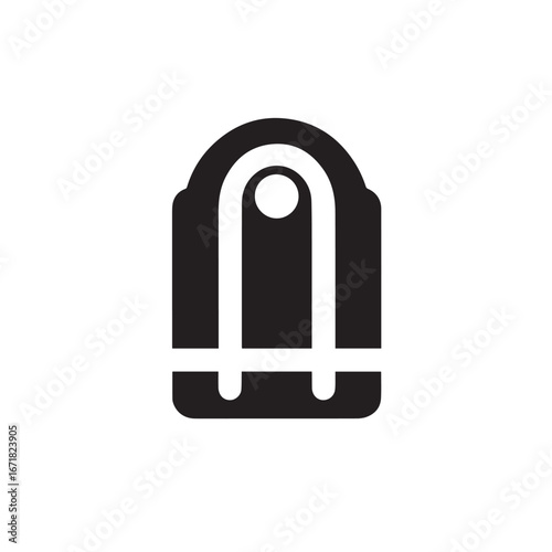 Vector art of black silhouette of a luggage tag