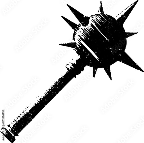 Grunge black and white spiked club design for urban art and vintage decor