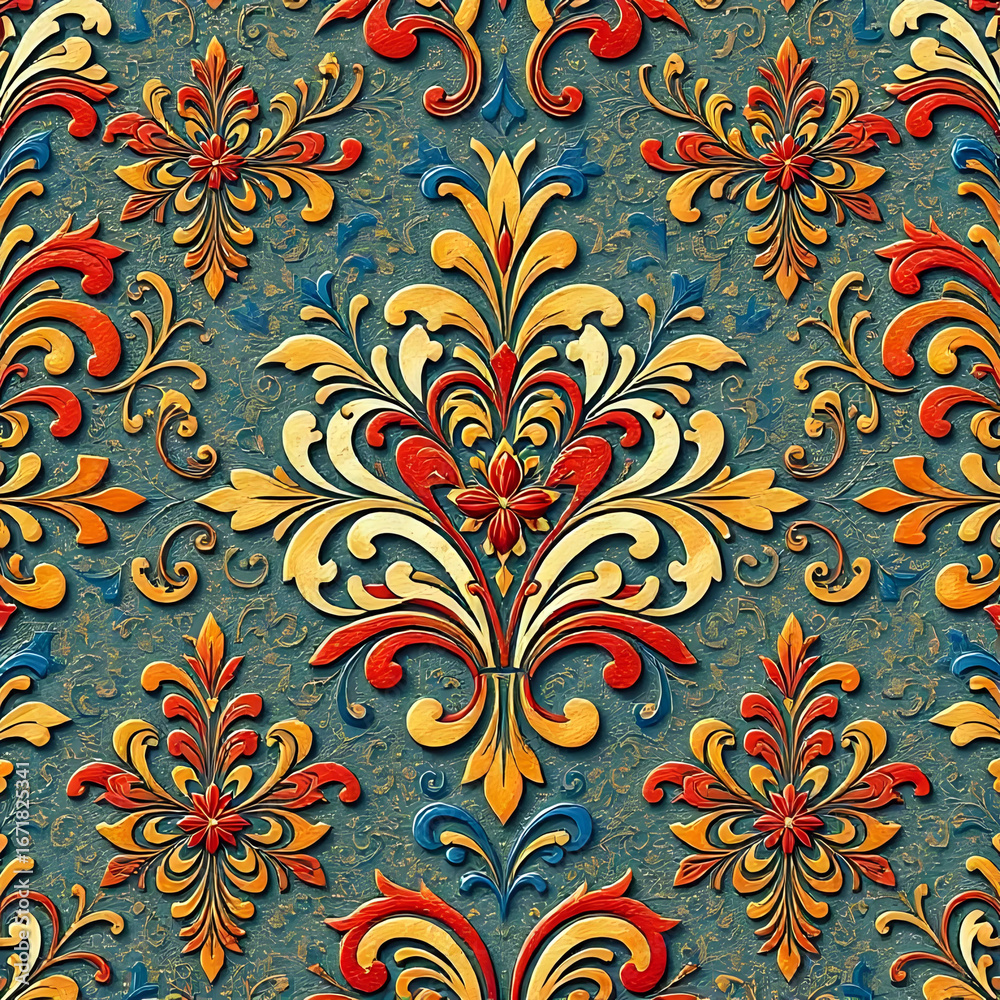 3D seamless floral pattern