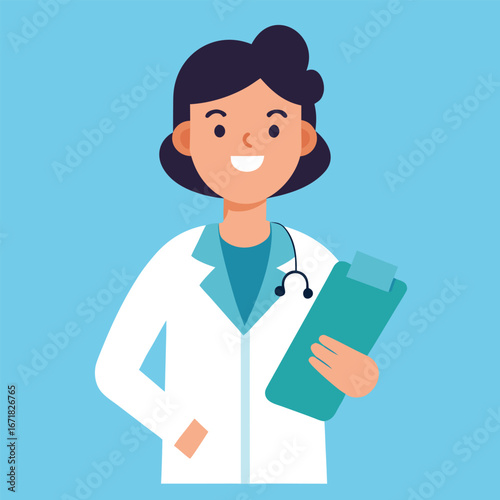 Doctor holding a clipboard ready to record patient information and medical history