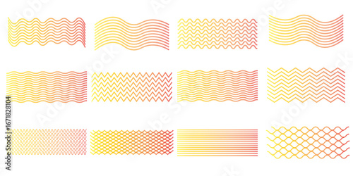 Water waves. Set of wavy zigzag lines. Wave thin line background. Vector zigzag and wavy  horizontal underline. Vector illustration modern.