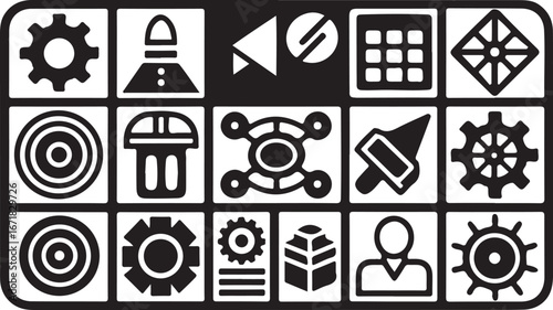 A diverse vector illustration set of religious and business icons