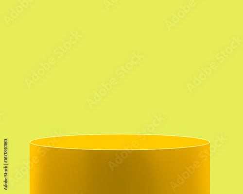 Vibrant Yellow Cylinder Stage Mockup