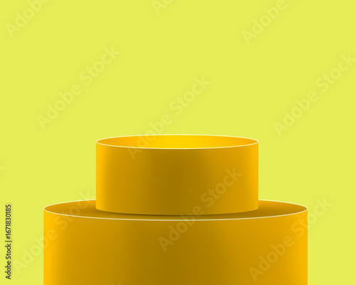 Light Yellow 3D Display Podium Background