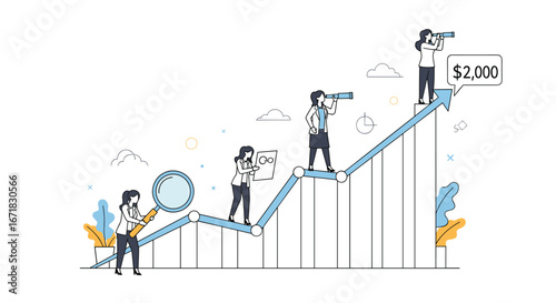 Teamwork and collaboration driving business growth and financial success through strategic planning and execution