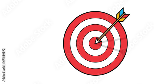 Achieving a precise bullseye target accuracy with a perfectly placed arrow demonstrating sharp focus and strategic aiming
