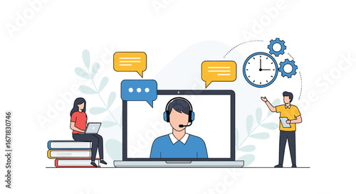 Online customer support and technical assistance providing effective solutions for business growth and efficiency